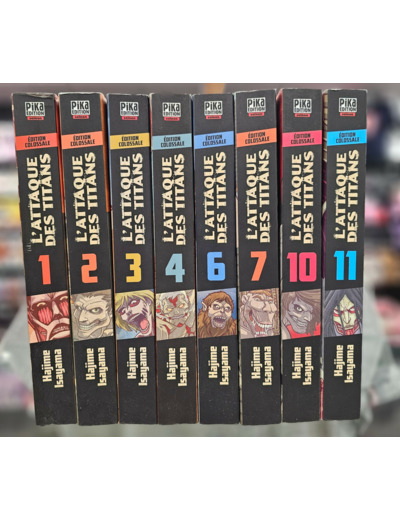 [COLLECTION MANGA OCCASION] l'attaque des titans édition colossale tome 1 à 11 - manquant 5 8 9