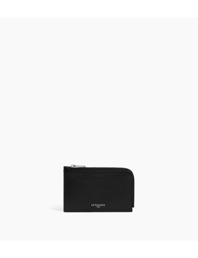 Porte cartes zippé Albertine en cuir lisse