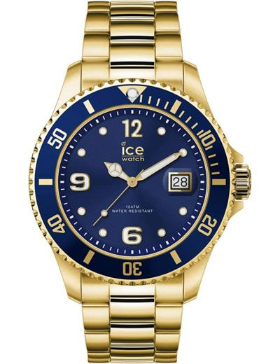 Ice-Watch - ICE steel OR Bleu - Montre dorée avec bracelet en metal Extra Large (48 mm) "Modéle d'exposition"