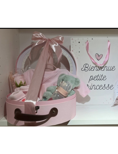Panier naissance rose et passion