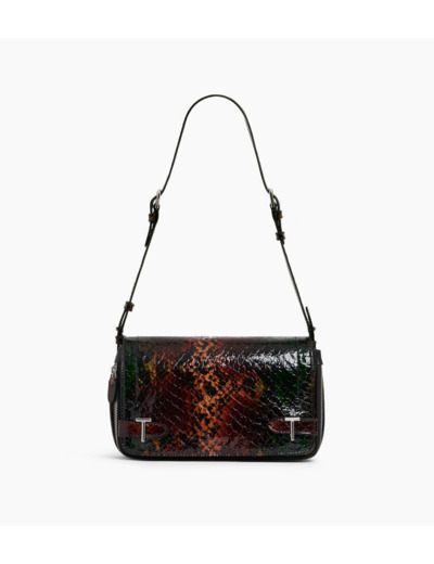 Petit sac bandoulière Simone en cuir effet python