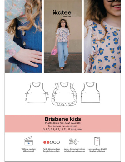 Ikatee – Patron Enfant Pull sans manche "Brisbane" de 3 à 12 ans