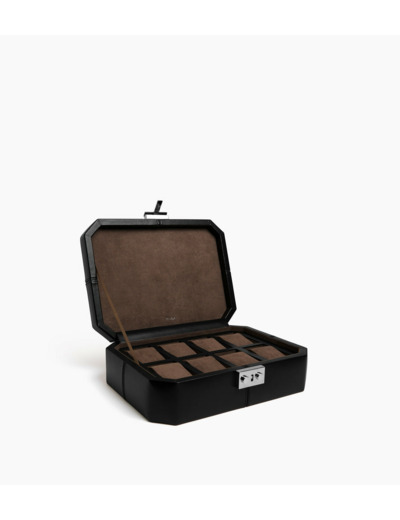 Coffret 8 montres fermoir T en cuir