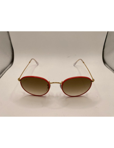 Lunette de soleil Ray-Ban RB 3447-J-M Round Full Color 919651 Rouge Sur Or Légende
