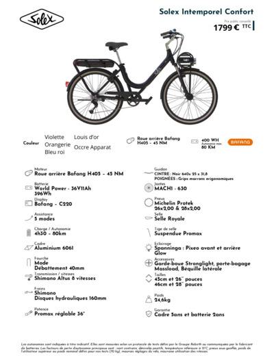 Solex Intemporel Confort