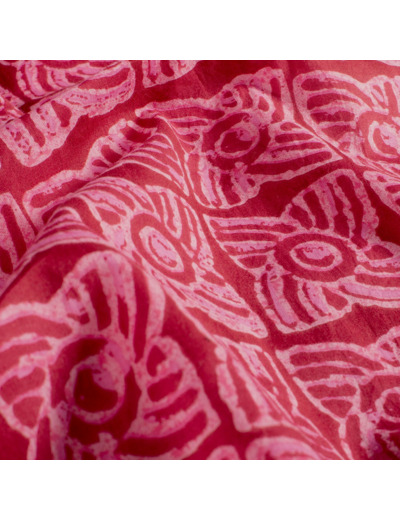 Sélection Coup de coudre - Tissu Batik de Coton "Fleur de Passion" Fuchsia