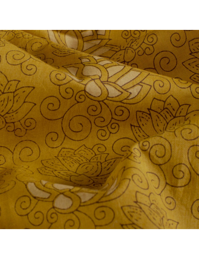 Sélection Coup de coudre - Tissu Batik de Coton "Esprit de Lotus" Ocre