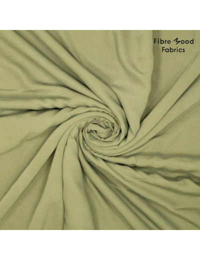 Fibre Mood - Tissu Aspect Tencel en Viscose Melangé  "Ivanna" Uni Couleur Kaki