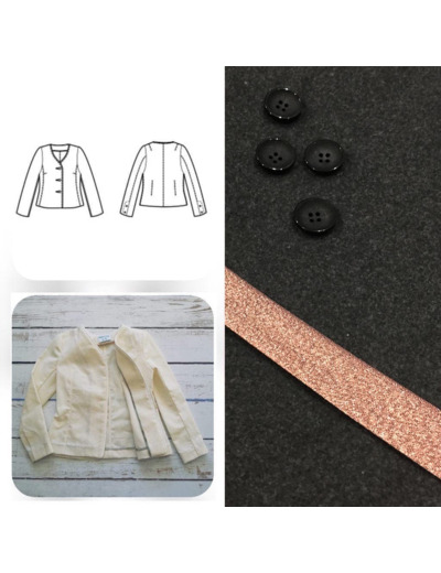 Christine Charles – Kit Couture Veste Armélia Couleur Noir et Cuivre