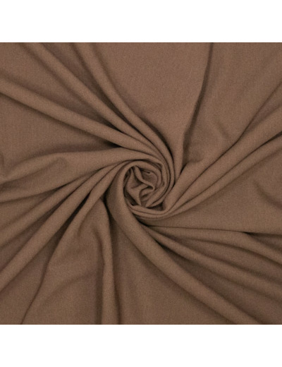 Fibre Mood - Tissu Crêpe de Viscose Mélangé "Zizou" Uni Couleur Chocolat