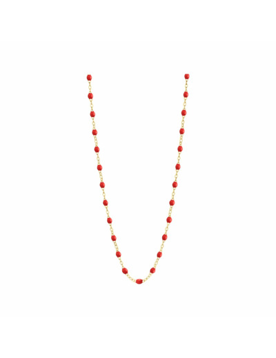 Collier Gigi Clozeau Classique en or jaune et résine coquelicot, 42cm